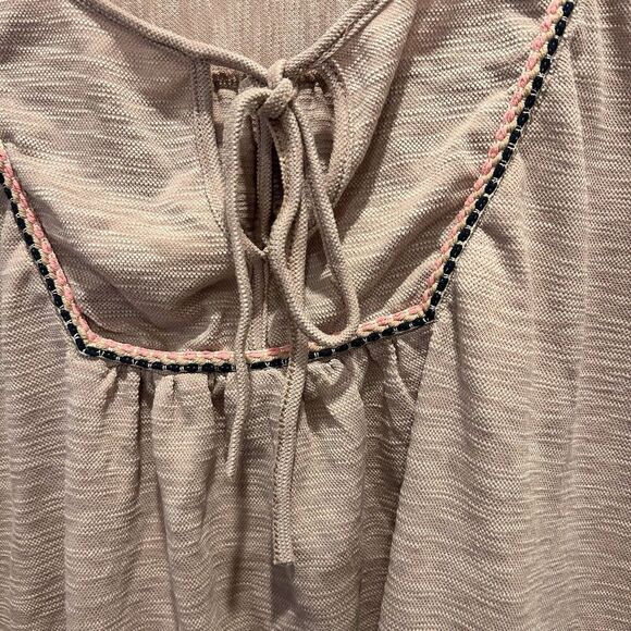 KORI America Women's Size Large Top Pink Lavender Casual Boho Embroidered - Picture 3 of 7